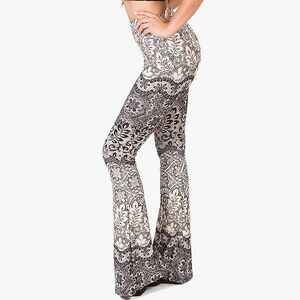 Satina High Waisted Flare Palazzo Wide Leg Peach Skin Pants NWOT Autumn peach